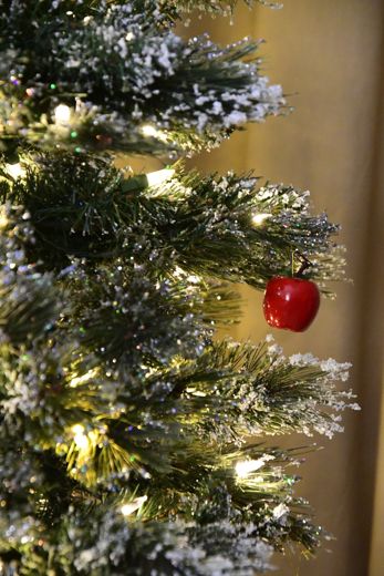 Flocked artificial Christmas tree