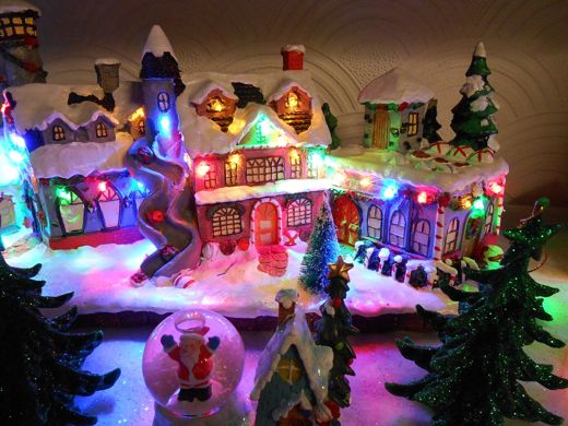 Christmas village lighted house